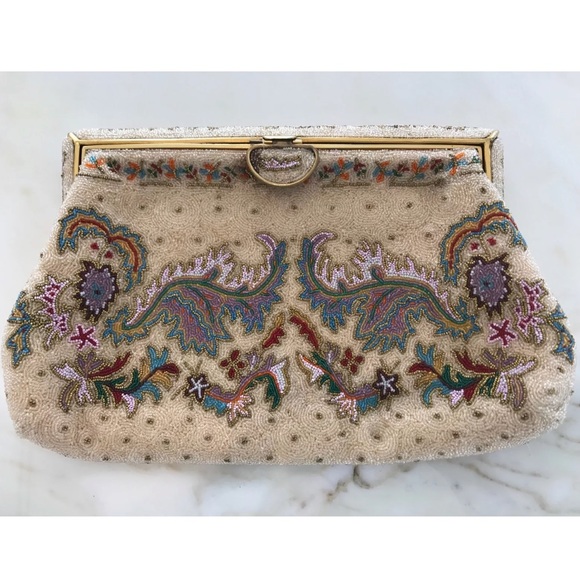 BASS BY JOSEF VINTAGE HANDMADE BEADED CLUTCH - Picture 8 of 16